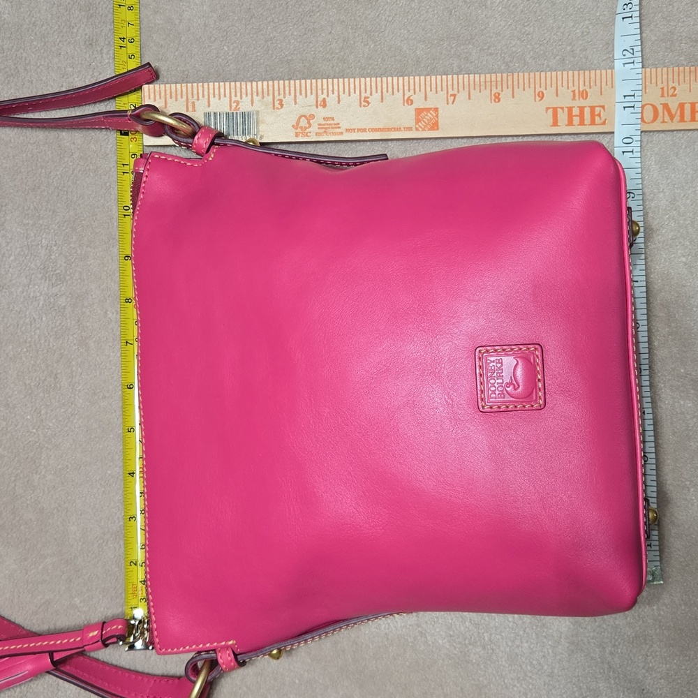 Dooney & Bourke Selina Fuchsia Florentine Leather Crossbody Bag - Picture 13 of 16